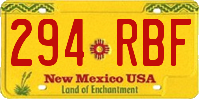NM license plate 294RBF