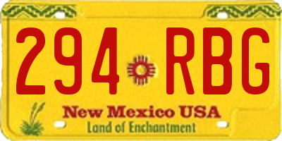 NM license plate 294RBG