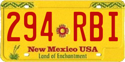 NM license plate 294RBI