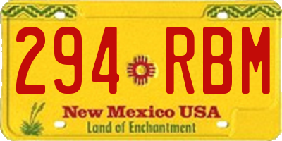 NM license plate 294RBM