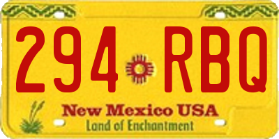 NM license plate 294RBQ
