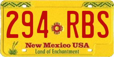 NM license plate 294RBS