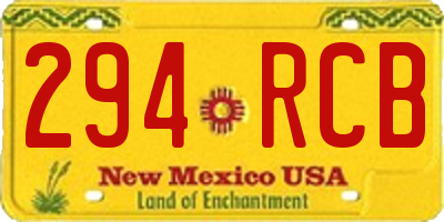 NM license plate 294RCB