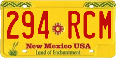 NM license plate 294RCM