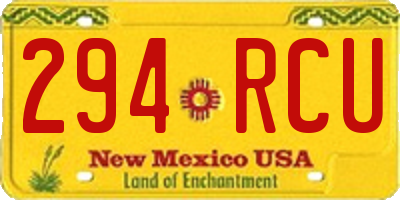 NM license plate 294RCU