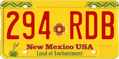 NM license plate 294RDB