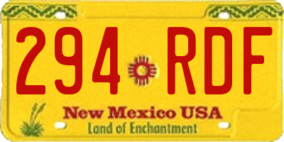 NM license plate 294RDF