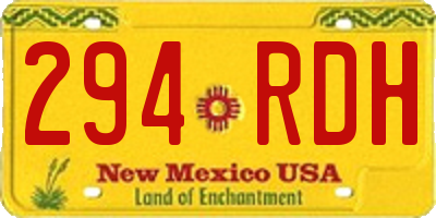 NM license plate 294RDH