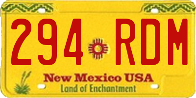 NM license plate 294RDM