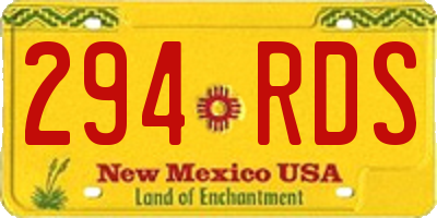 NM license plate 294RDS