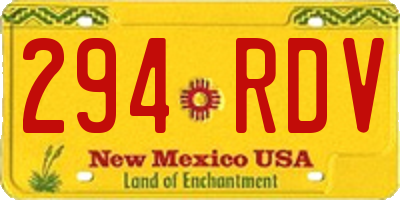 NM license plate 294RDV