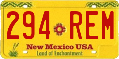 NM license plate 294REM