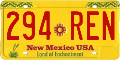 NM license plate 294REN