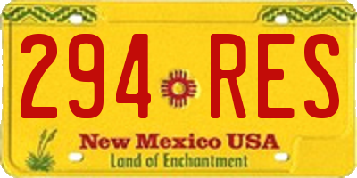 NM license plate 294RES