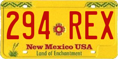 NM license plate 294REX