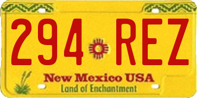 NM license plate 294REZ