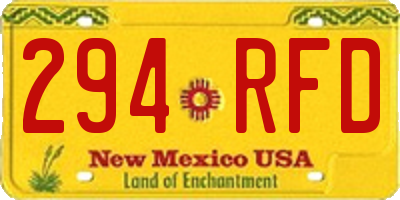 NM license plate 294RFD