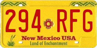 NM license plate 294RFG