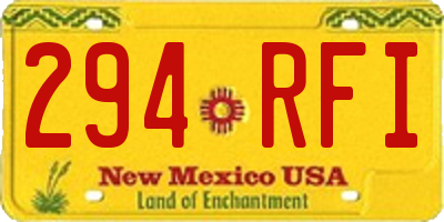NM license plate 294RFI