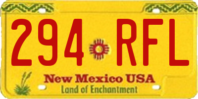 NM license plate 294RFL
