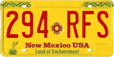 NM license plate 294RFS