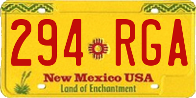 NM license plate 294RGA