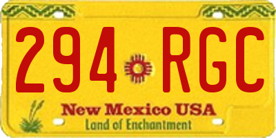 NM license plate 294RGC