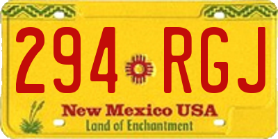 NM license plate 294RGJ