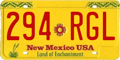 NM license plate 294RGL