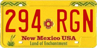 NM license plate 294RGN
