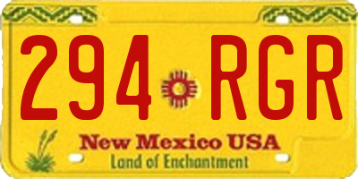 NM license plate 294RGR