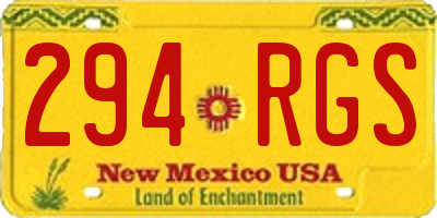NM license plate 294RGS