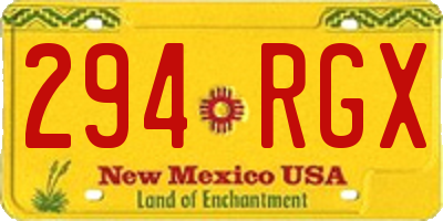NM license plate 294RGX