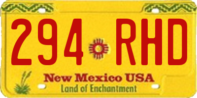 NM license plate 294RHD