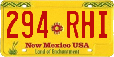 NM license plate 294RHI