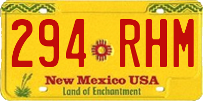 NM license plate 294RHM