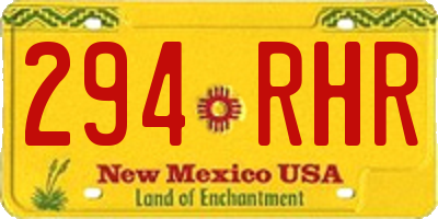 NM license plate 294RHR