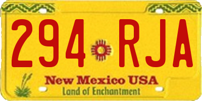 NM license plate 294RJA