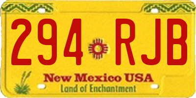 NM license plate 294RJB
