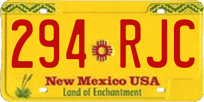 NM license plate 294RJC