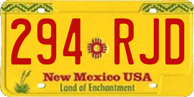 NM license plate 294RJD