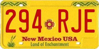 NM license plate 294RJE