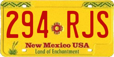 NM license plate 294RJS