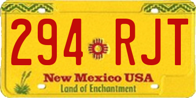 NM license plate 294RJT