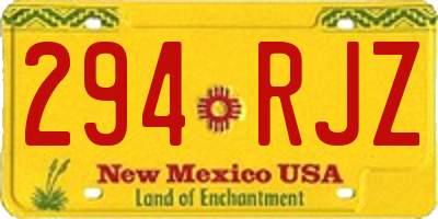 NM license plate 294RJZ