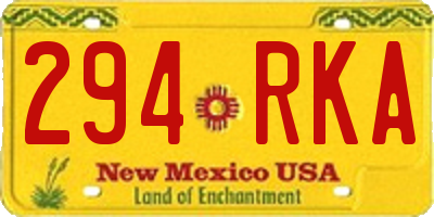 NM license plate 294RKA