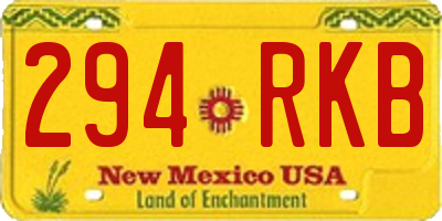 NM license plate 294RKB
