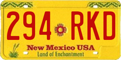 NM license plate 294RKD