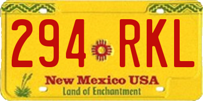 NM license plate 294RKL