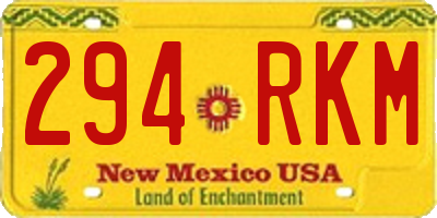 NM license plate 294RKM